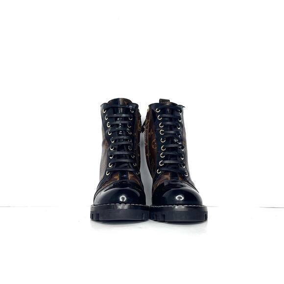 Louis Vuitton Star Trail LV Monogram Black Leather Platform Booties 36 - Picture 5 of 9